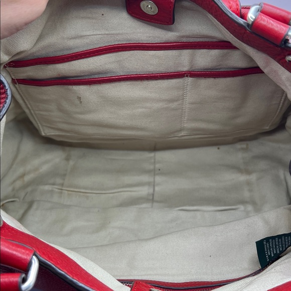 Vintage RL Ralph Lauren RL67 Red leather hobo style shoulder bag Purse Handbag - Picture 10 of 16